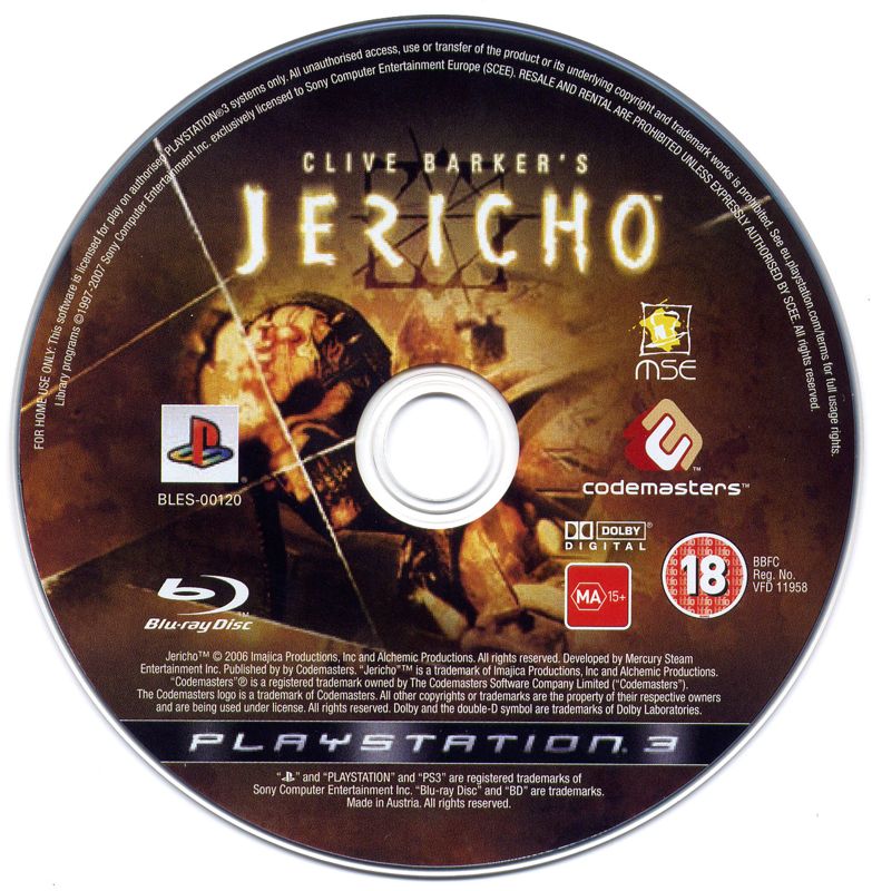 Media for Clive Barker's Jericho (Special Edition) (PlayStation 3)