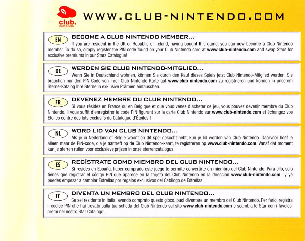 Inside Cover for Mario Party DS (Nintendo DS) (Re-release): Right