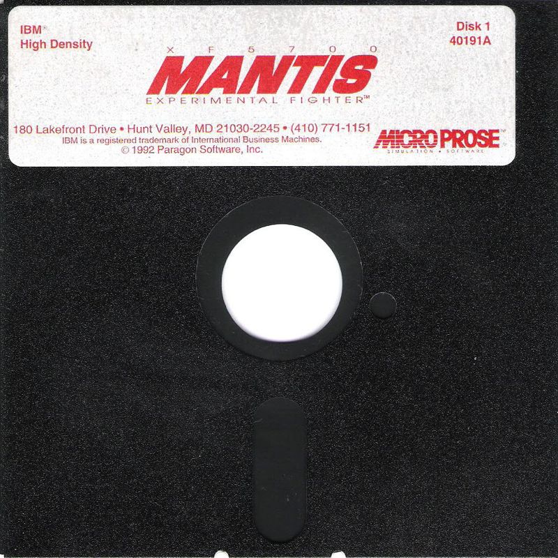 Media for XF5700 Mantis Experimental Fighter (DOS): 5.25" Disk (1/11)
