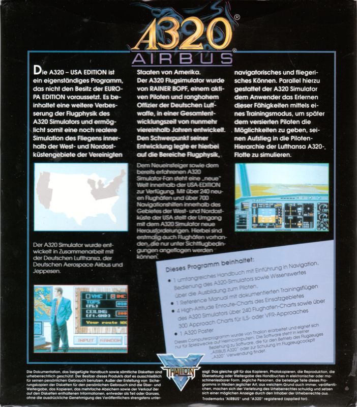 Back Cover for A320 Airbus: Edition USA (DOS)