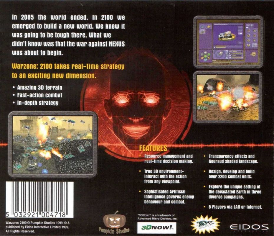 Other for Warzone 2100 (Windows): Jewel Case - Back Cover