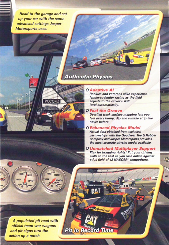 Inside Cover for NASCAR Racing 2003 Season (Windows): Right