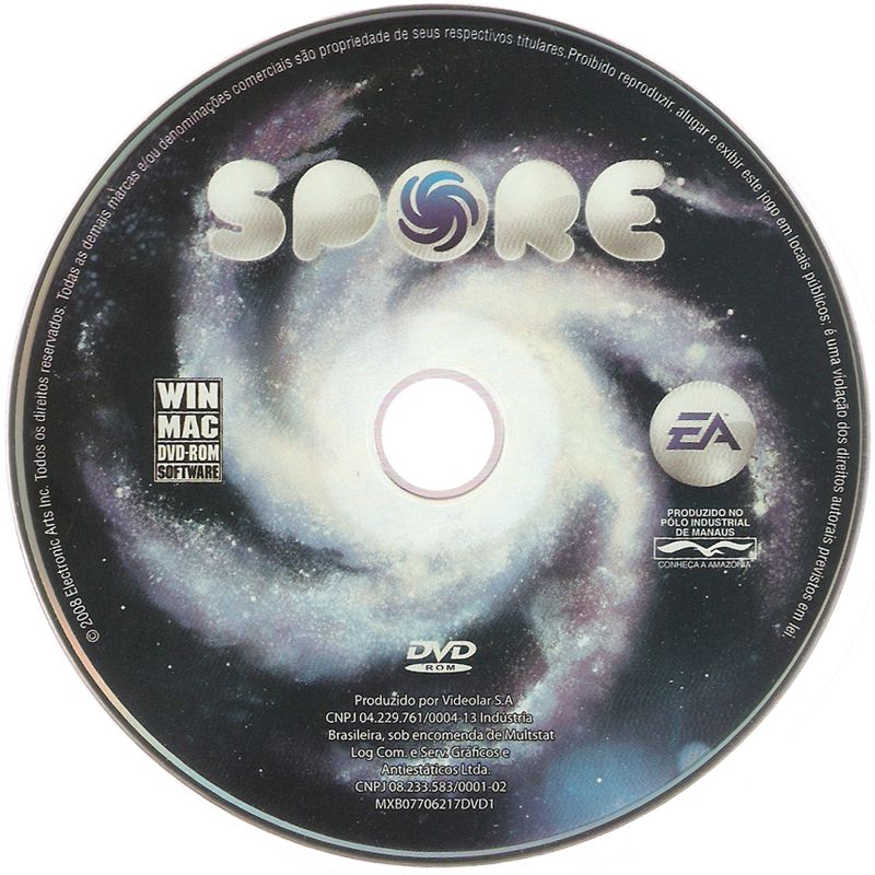 Media for Spore (Galactic Edition) (Macintosh and Windows): Game Disc