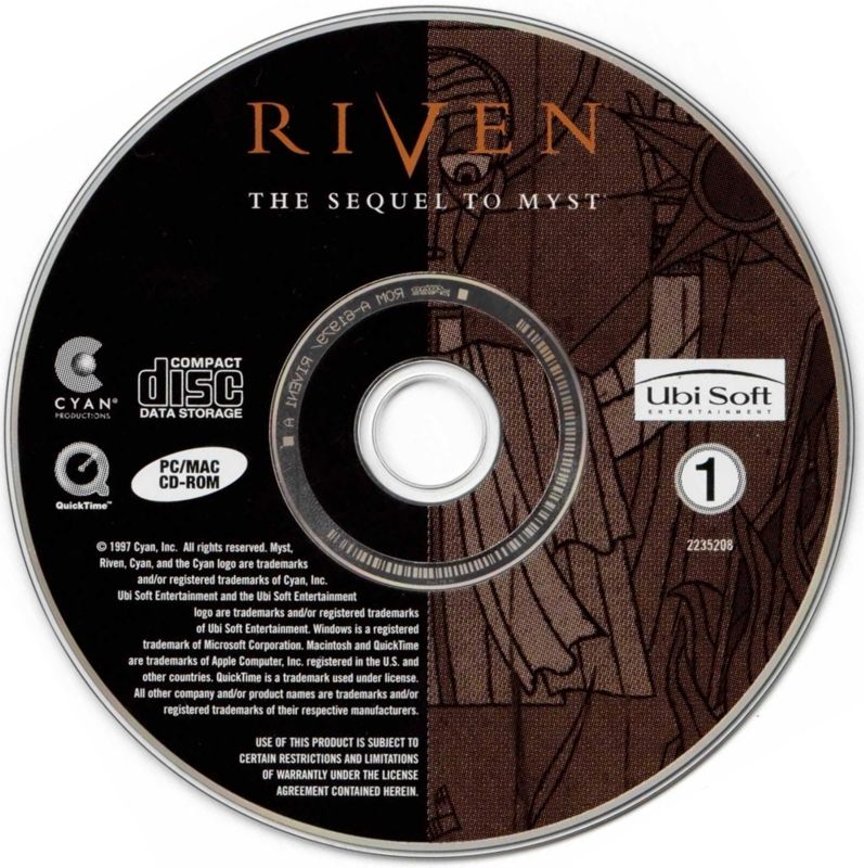 Media for Riven: The Sequel to Myst (Macintosh and Windows) (Ubisoft Exclusive release): Disc 1