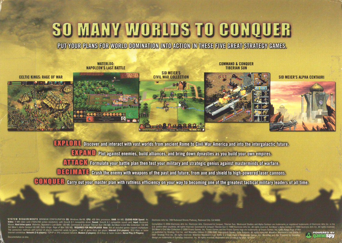 Back Cover for The Conqueror's Collection (Windows)