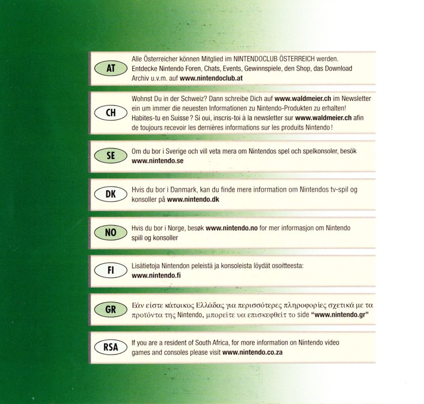 Inside Cover for Clubhouse Games (Nintendo DS): Left