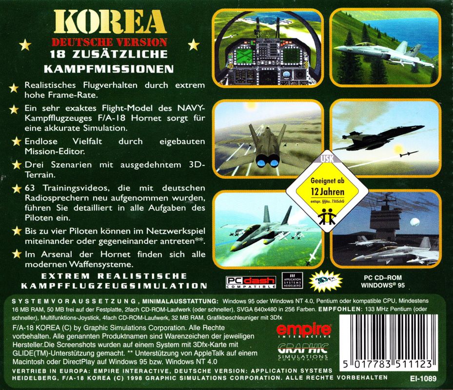 Other for F/A-18 Korea (Windows) (Hammer Preis release): Jewel Case - Back