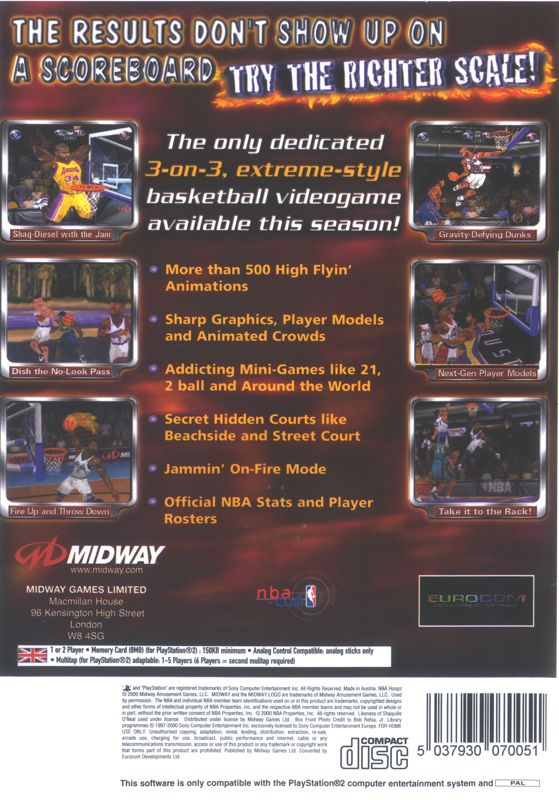 Back Cover for NBA Hoopz (PlayStation 2)