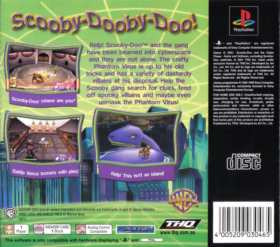 Back Cover for Scooby-Doo and the Cyber Chase (PlayStation)