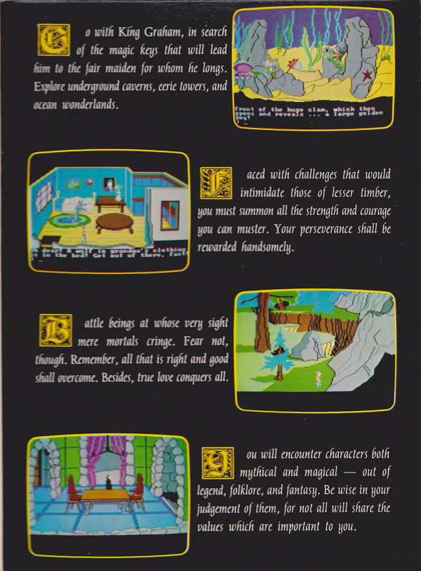 Inside Cover for King's Quest II: Romancing the Throne (Apple II)