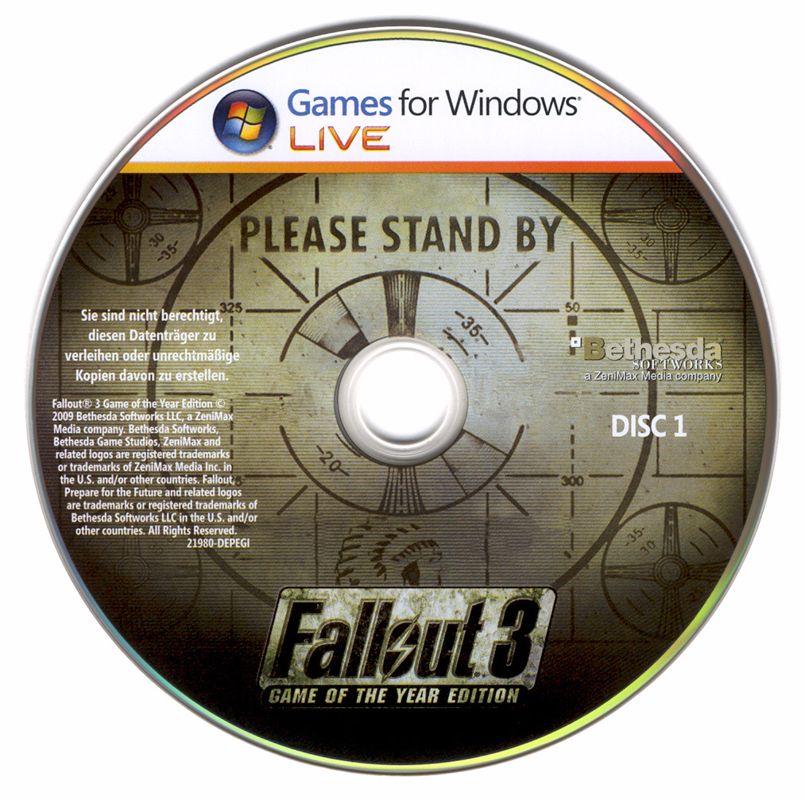 Media for Fallout 3: Game of the Year Edition (Windows): Disc 1