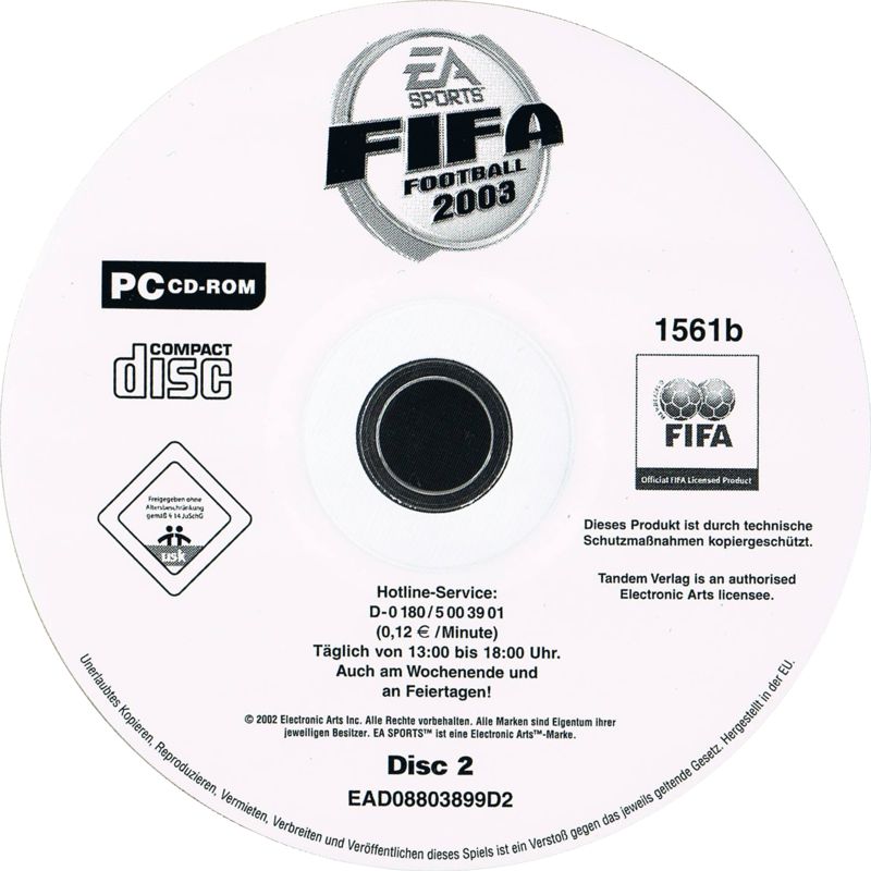 Media for FIFA Soccer 2003 (Windows) (Tandem Verlag release): Disc 2