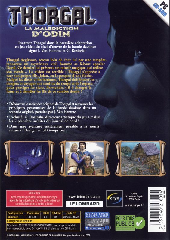 Back Cover for Curse of Atlantis: Thorgal's Quest (Windows)