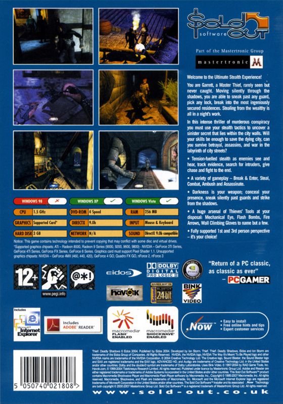 Back Cover for Thief: Deadly Shadows (Windows) (Sold Out Software release)