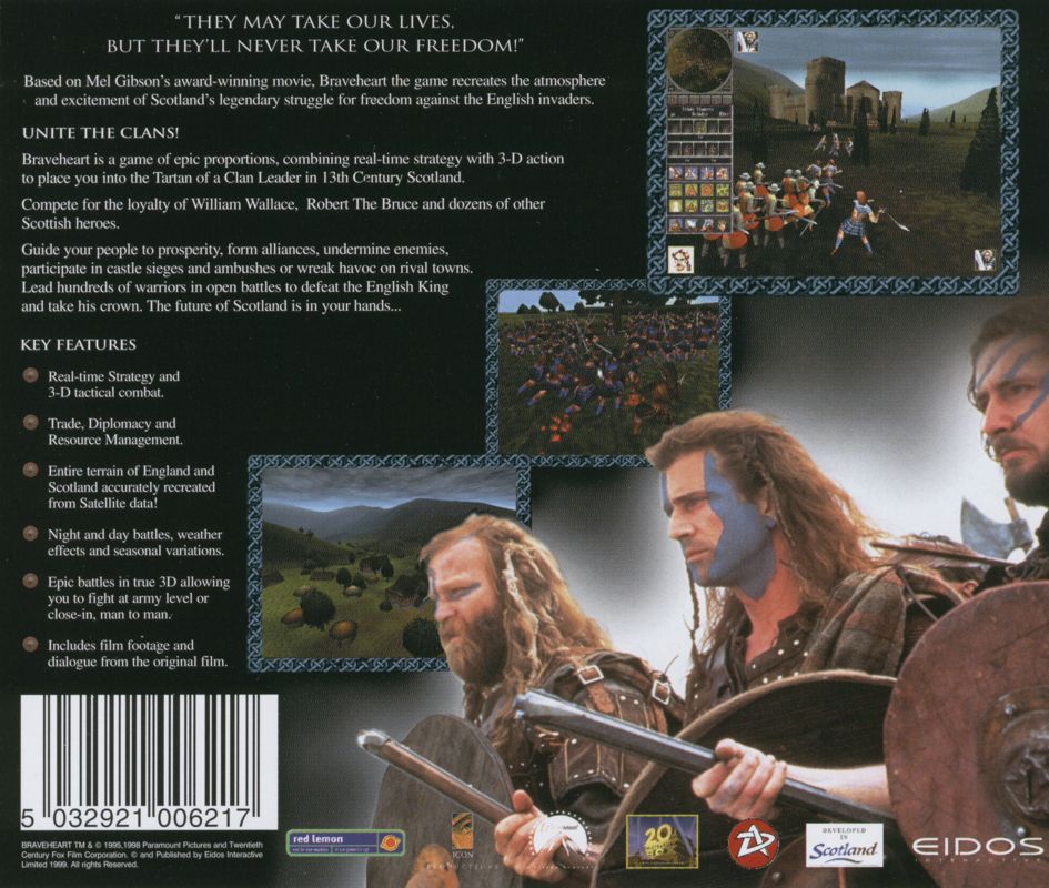 Other for Braveheart (Windows): Jewel Case - Back