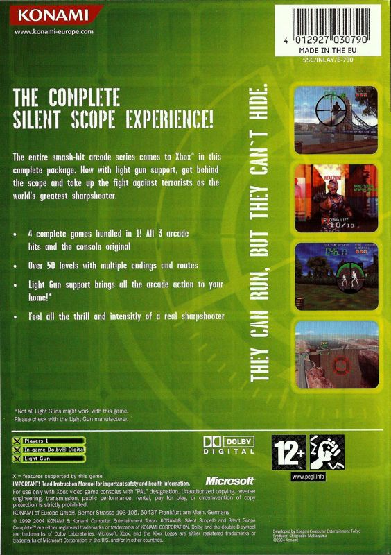 Back Cover for Silent Scope Complete (Xbox)