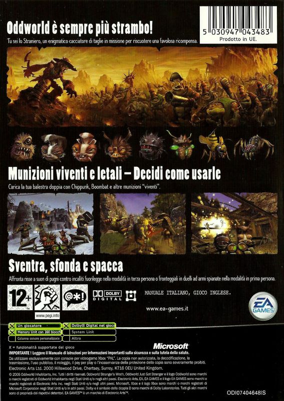 Back Cover for Oddworld: Stranger's Wrath (Xbox)