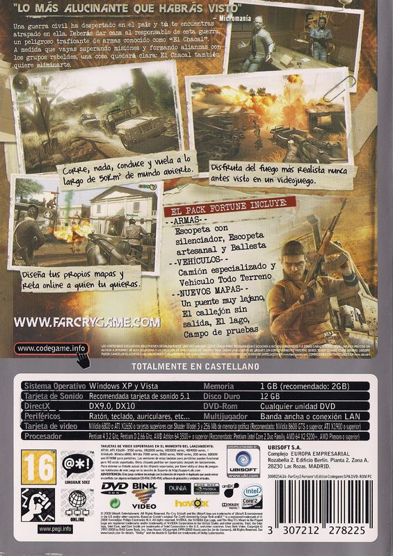 Far Cry 2 + Fortunes Pack cover or packaging material - MobyGames