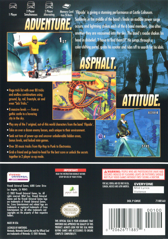 Back Cover for Whirl Tour (GameCube)