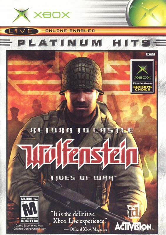Front Cover for Return to Castle Wolfenstein: Tides of War (Xbox) (Platinum Hits release)