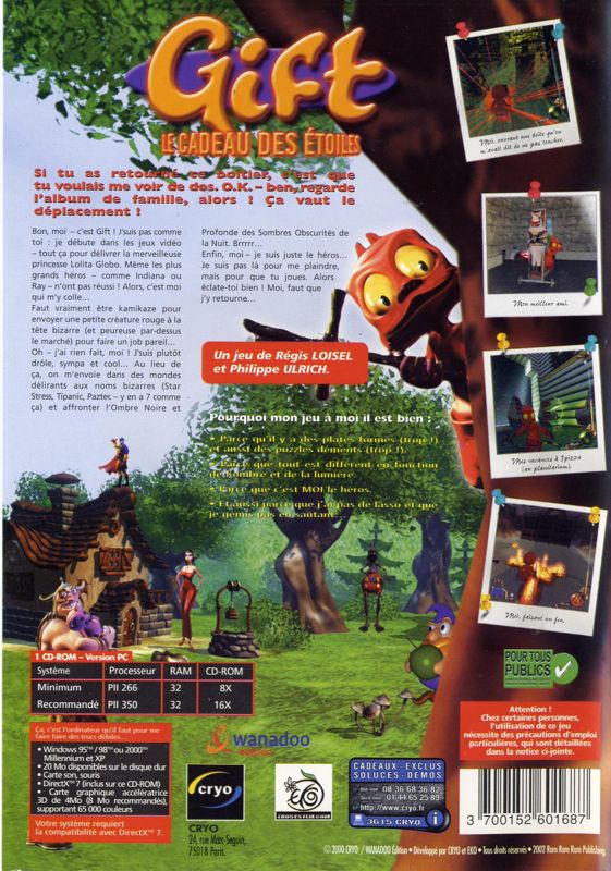 Back Cover for Gift (Windows) (Collector Edition (Rom Rom Rom Publishing 2002))