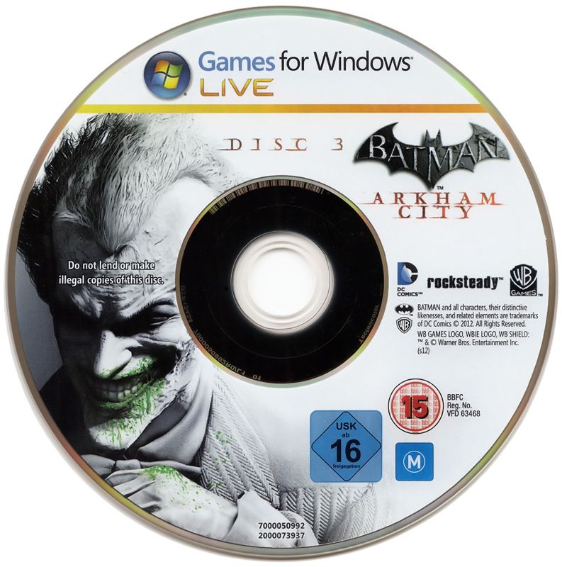 Media for Batman: Arkham City - Game of the Year Edition (Windows): Disc 3/3