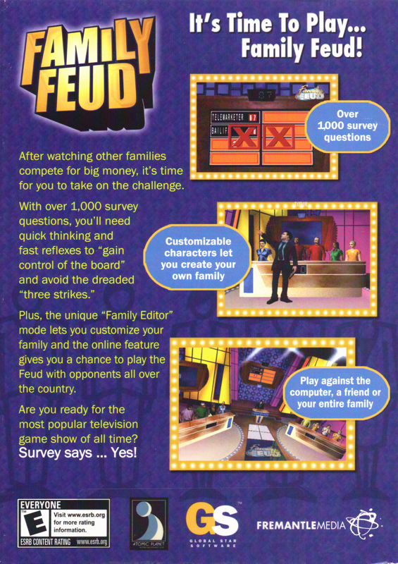 Back Cover for Family Feud (Windows)