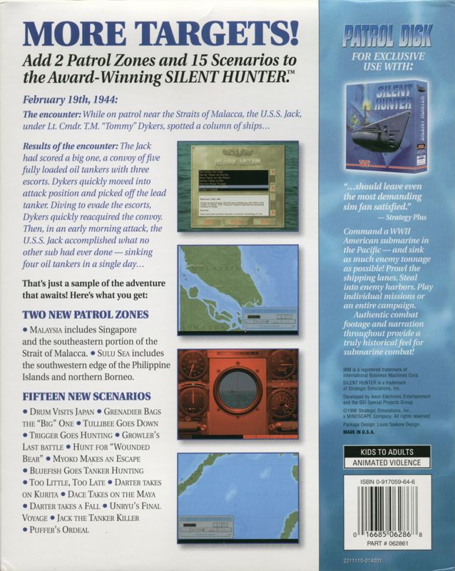 Back Cover for Silent Hunter Patrol Disk (DOS)