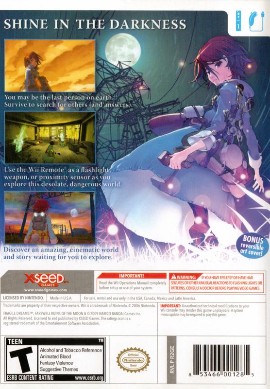 Back Cover for Fragile Dreams: Farewell Ruins of the Moon (Wii)
