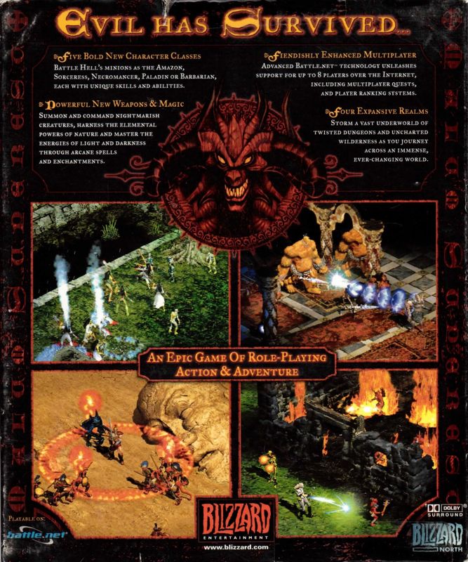 Back Cover for Diablo II (Windows)