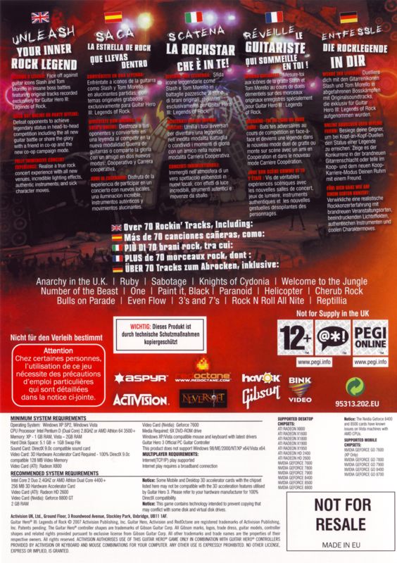 Other for Guitar Hero III: Legends of Rock / Guitar Hero: Aerosmith Dual Pack (Windows): Guitar Hero III: Legends of Rock - Back
