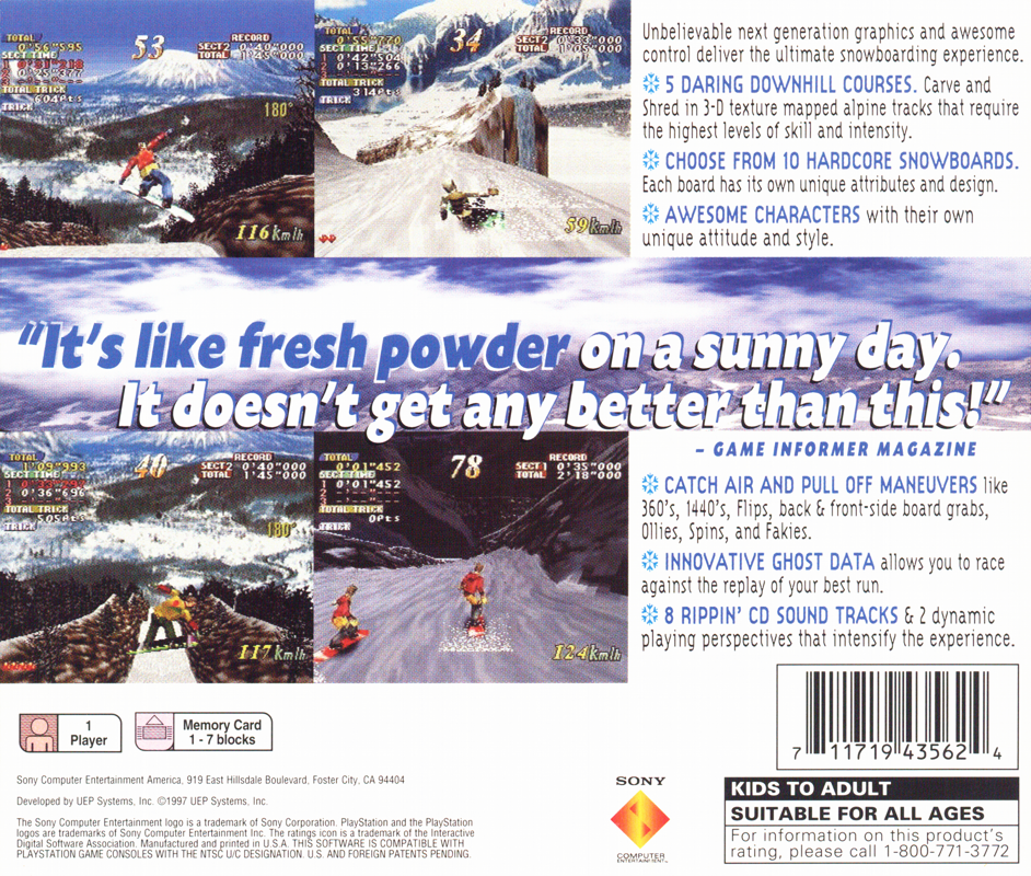 Back Cover for Cool Boarders (PlayStation)