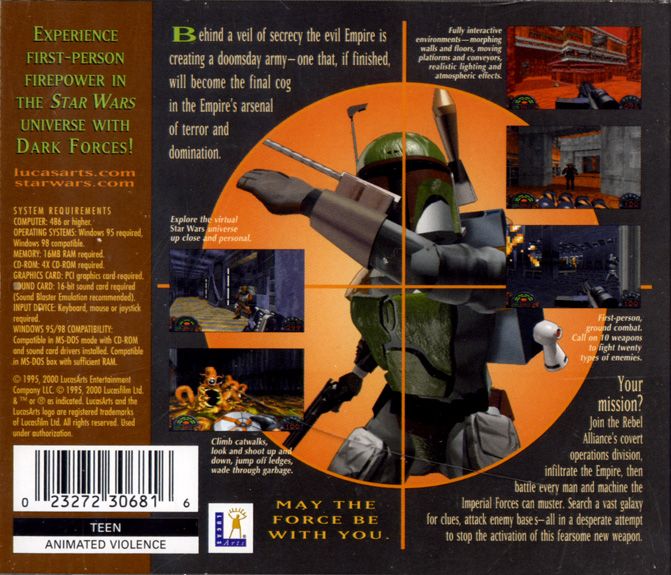 Back Cover for Star Wars: Dark Forces (DOS)