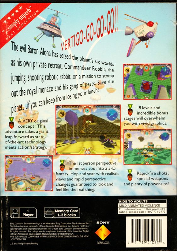 Jumping Flash! cover or packaging material MobyGames