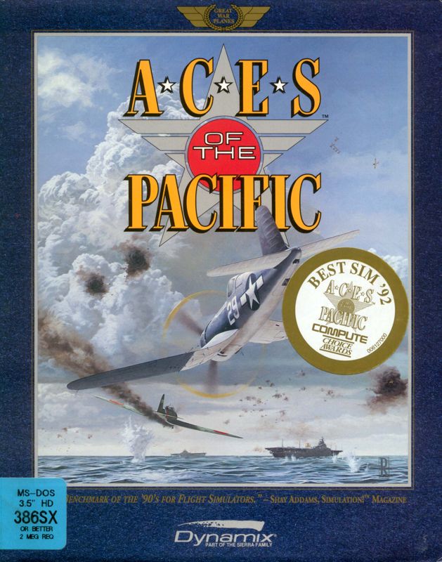 Front Cover for Aces of the Pacific (DOS) (v1.2 - 3.5" Disk release)