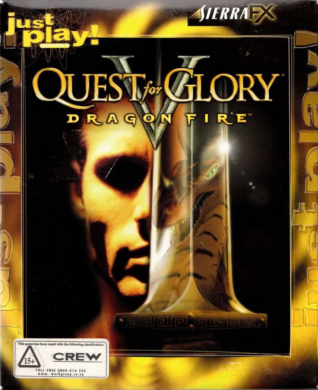 Front Cover for Quest for Glory V: Dragon Fire (Windows) (Just Play release)