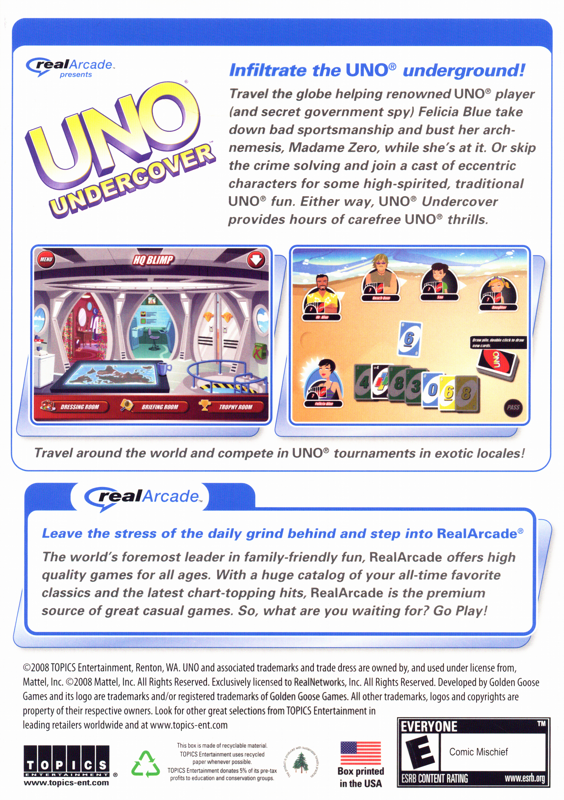 Back Cover for Uno Undercover (Windows)