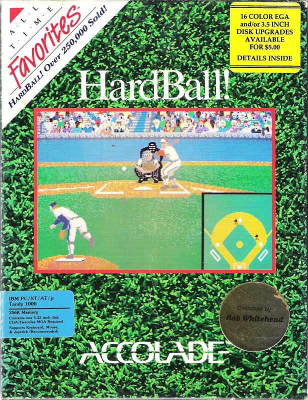 Front Cover for HardBall! (DOS) (5.25" CGA release (No EGA))