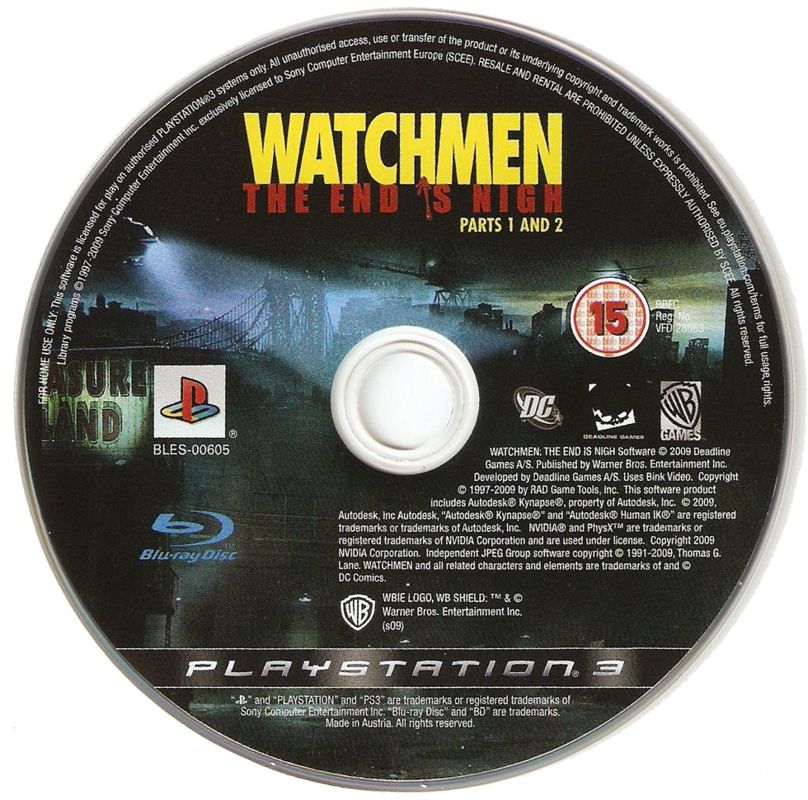 Media for Watchmen: The End Is Nigh - Parts 1 and 2 (PlayStation 3)