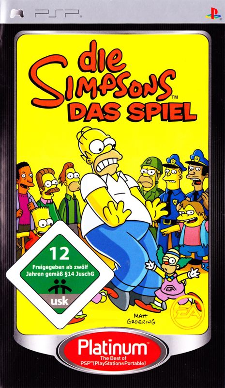 Front Cover for The Simpsons Game (PSP) (Platinum release)