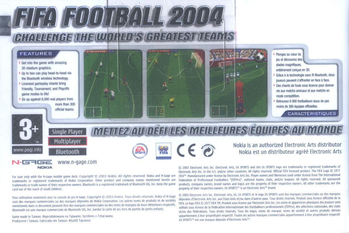 Back Cover for FIFA Soccer 2004 (N-Gage)