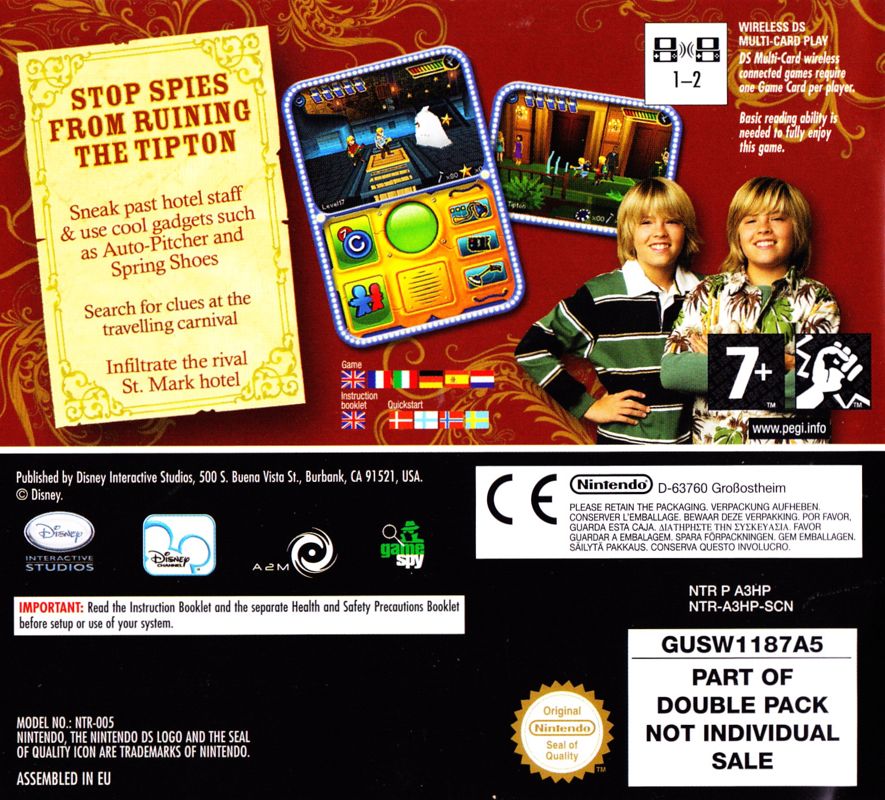 Other for Disney on the Go - Double Pack: Hannah Montana / The Suite Life of Zack & Cody: Circle of Spies (Nintendo DS): Zack & Cody DS Case - Back