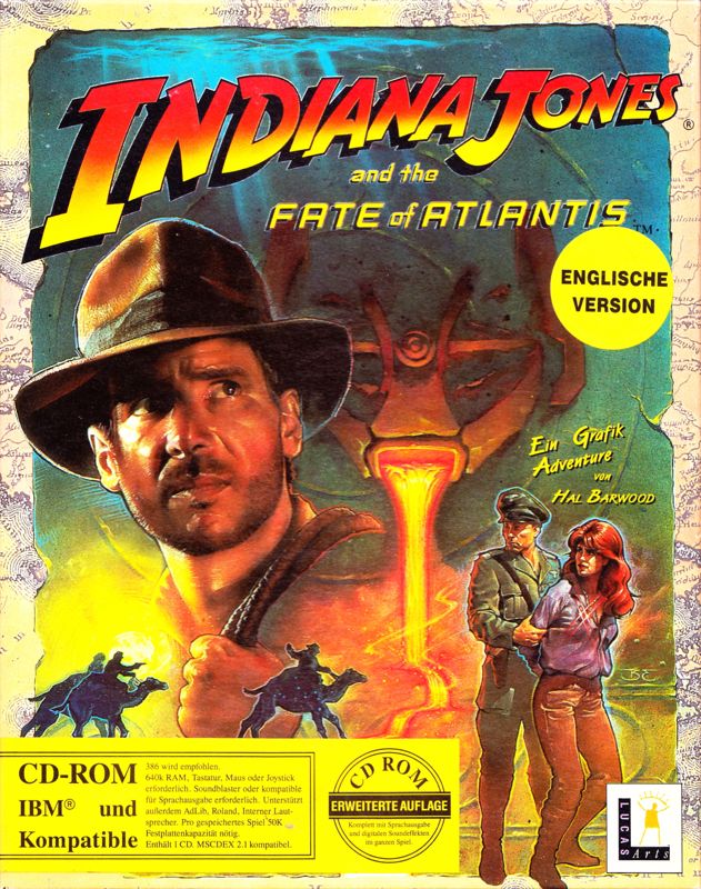 Front Cover for Indiana Jones and the Fate of Atlantis (DOS) (Enhanced version with English voice output)