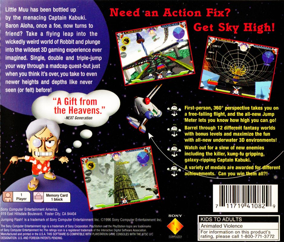 Back Cover for Jumping Flash! 2 (PlayStation)