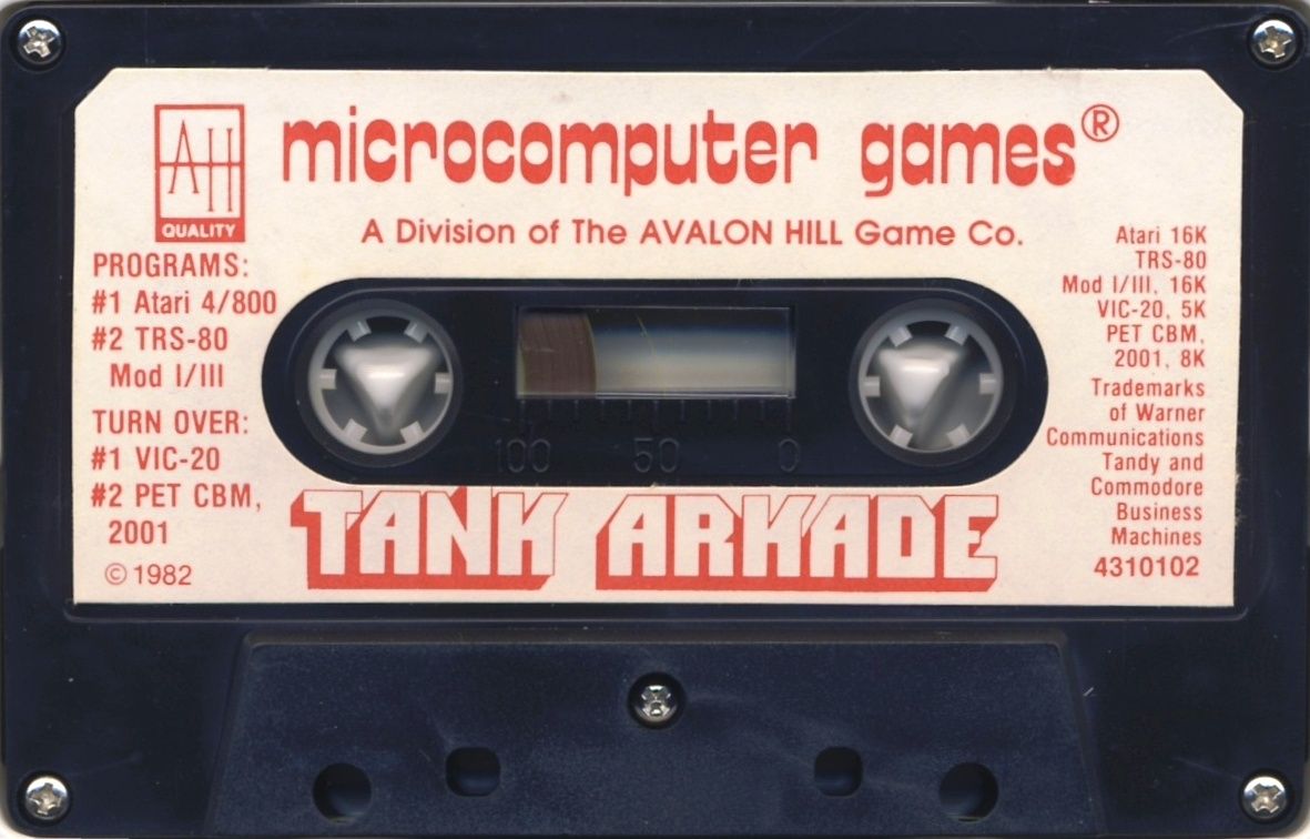 Media for Tank Arkade (Atari 8-bit and Commodore PET/CBM and TRS-80 and VIC-20)