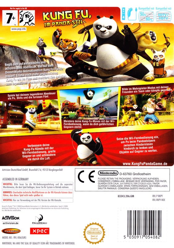 Back Cover for Kung Fu Panda (Wii)