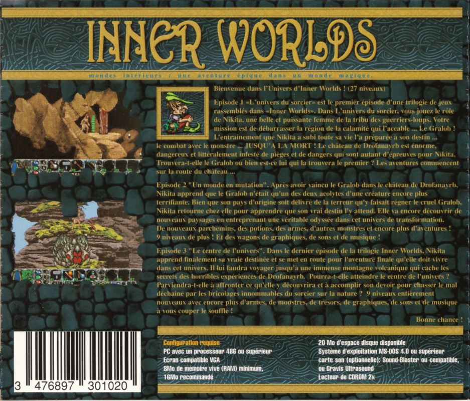 Back Cover for Inner Worlds (DOS)