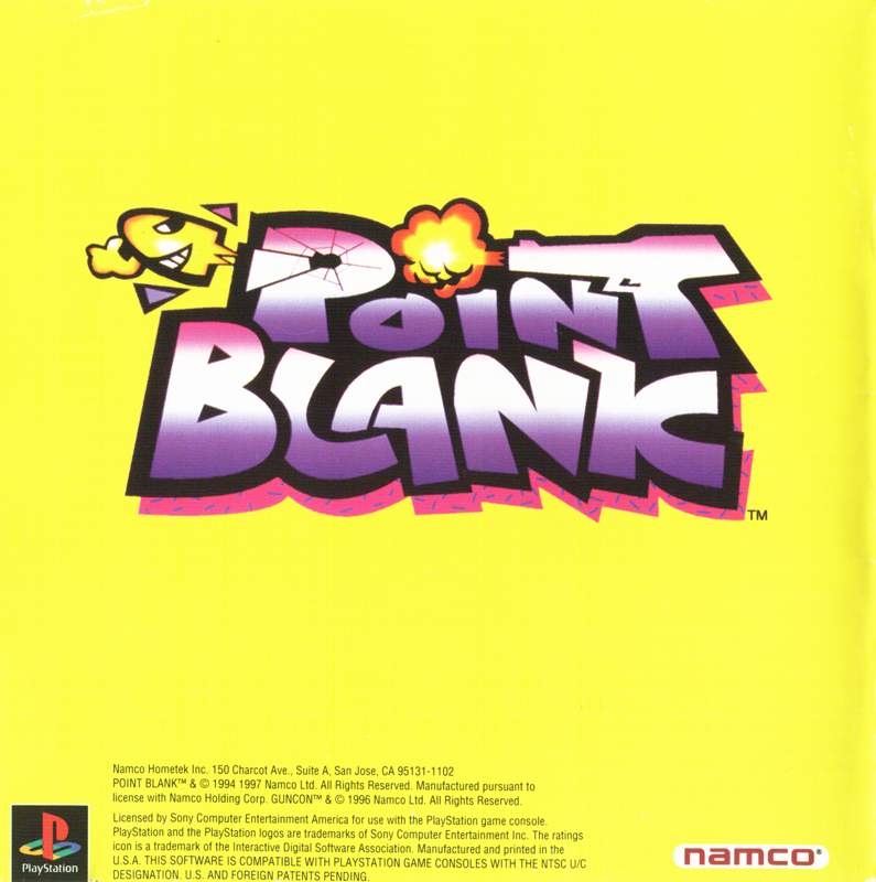 Inside Cover for Point Blank (PlayStation): Front Reverse