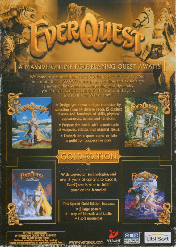 Back Cover for EverQuest: Gold Edition (Windows)