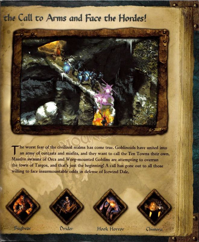 Inside Cover for Icewind Dale II (Windows): Right Flap